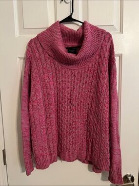 American Eagle Outfitters Pink Cable Cowlneck Sweater